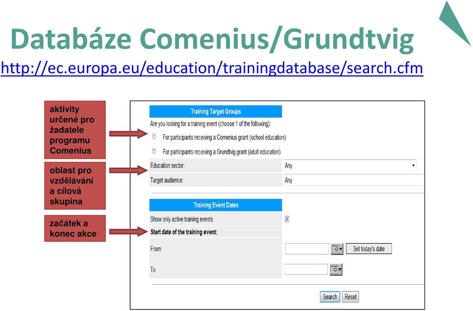 cfm aktivity určené pro žadatele programu