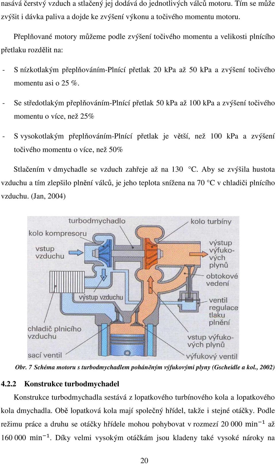 - Se středotlakým přeplňováním-plnící přetlak 50 kpa až 100 kpa a zvýšení točivého momentu o více, než 25% - S vysokotlakým přeplňováním-plnící přetlak je větší, než 100 kpa a zvýšení točivého