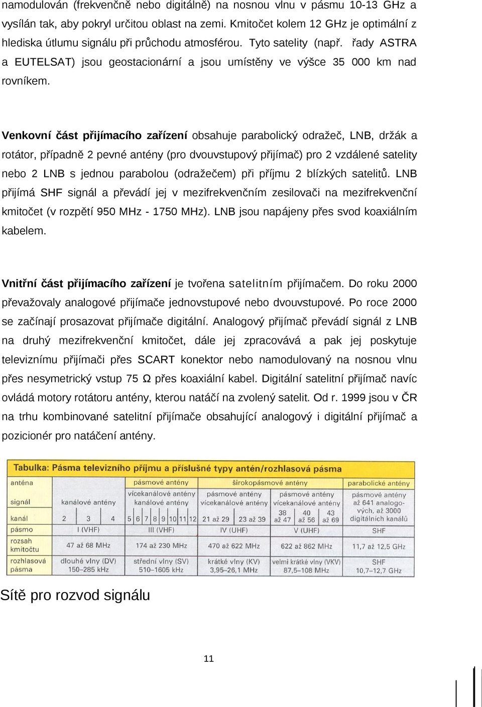 Venkovní část přijímacího zařízení obsahuje parabolický odražeč, LNB, držák a rotátor, případně 2 pevné antény (pro dvouvstupový přijímač) pro 2 vzdálené satelity nebo 2 LNB s jednou parabolou