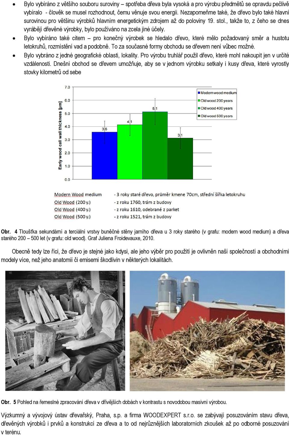 , takže to, z čeho se dnes vyrábějí dřevěné výrobky, bylo používáno na zcela jiné účely.