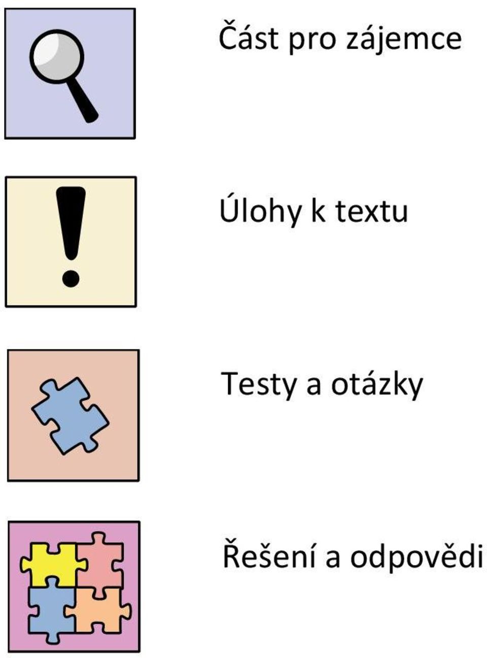 textu Testy a