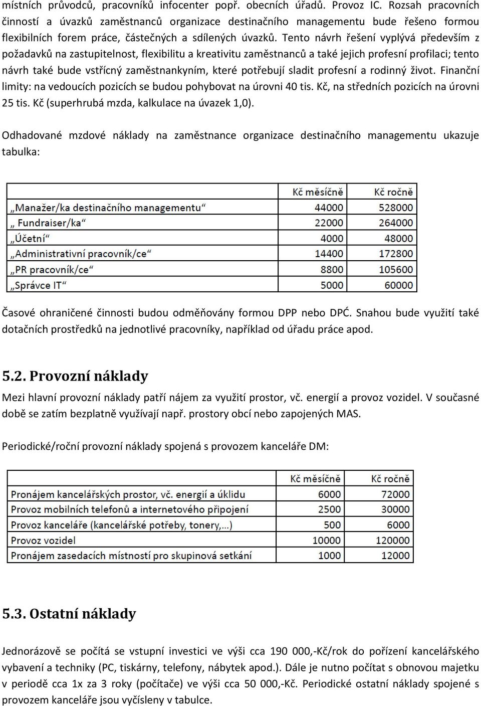 Tento návrh řešení vyplývá především z požadavků na zastupitelnost, flexibilitu a kreativitu zaměstnanců a také jejich profesní profilaci; tento návrh také bude vstřícný zaměstnankyním, které