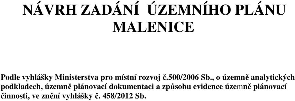 , o územně analytických podkladech, územně plánovací