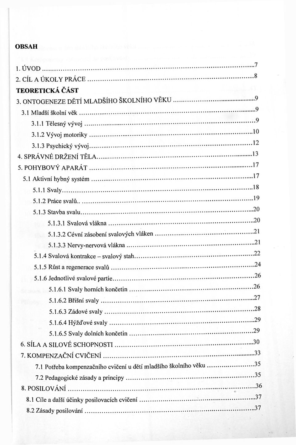 1.4 Svalová kontrakce - svalový stah 5.1.5 Růst a regenerace svalů 5.1.6 Jednotlivé svalové partie 5.1.6.1 Svaly horních končetin 5.1.6.2 Břišní svaly 5.1.6.3 Zádové svaly 5.1.6.4 Hýžďové svaly 5.1.6.5 Svaly dolních končetin 6.