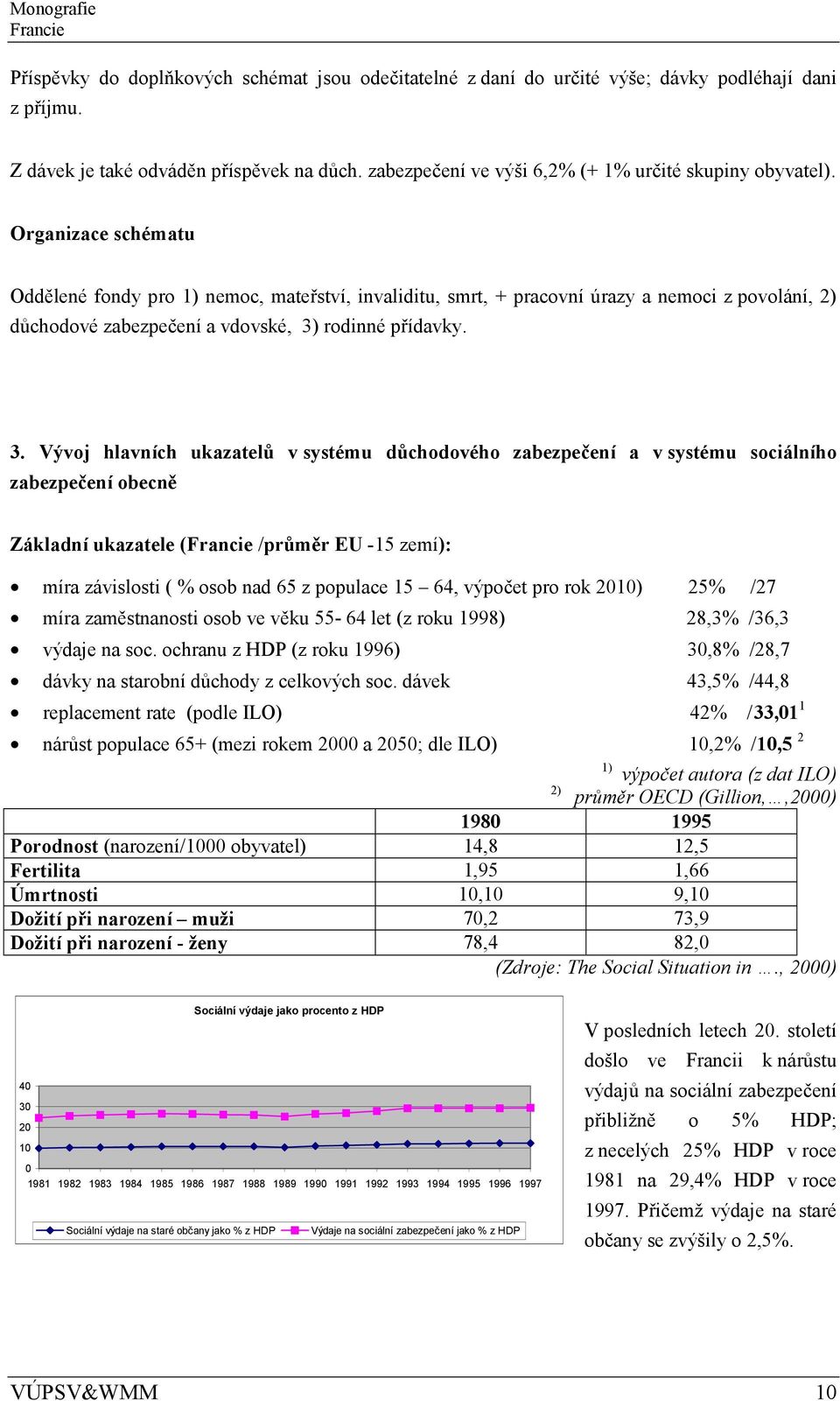 Organizace schématu Oddělené fondy pro 1) nemoc, mateřství, invaliditu, smrt, + pracovní úrazy a nemoci z povolání, 2) důchodové zabezpečení a vdovské, 3)