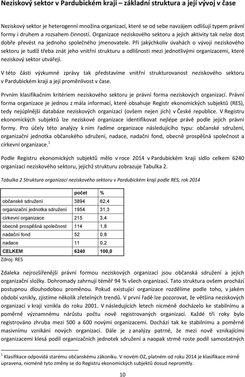 Při jakýchkoliv úvahách o vývoji neziskového sektoru je tudíž třeba znát jeho vnitřní strukturu a odlišnosti mezi jednotlivými organizacemi, které neziskový sektor utvářejí.