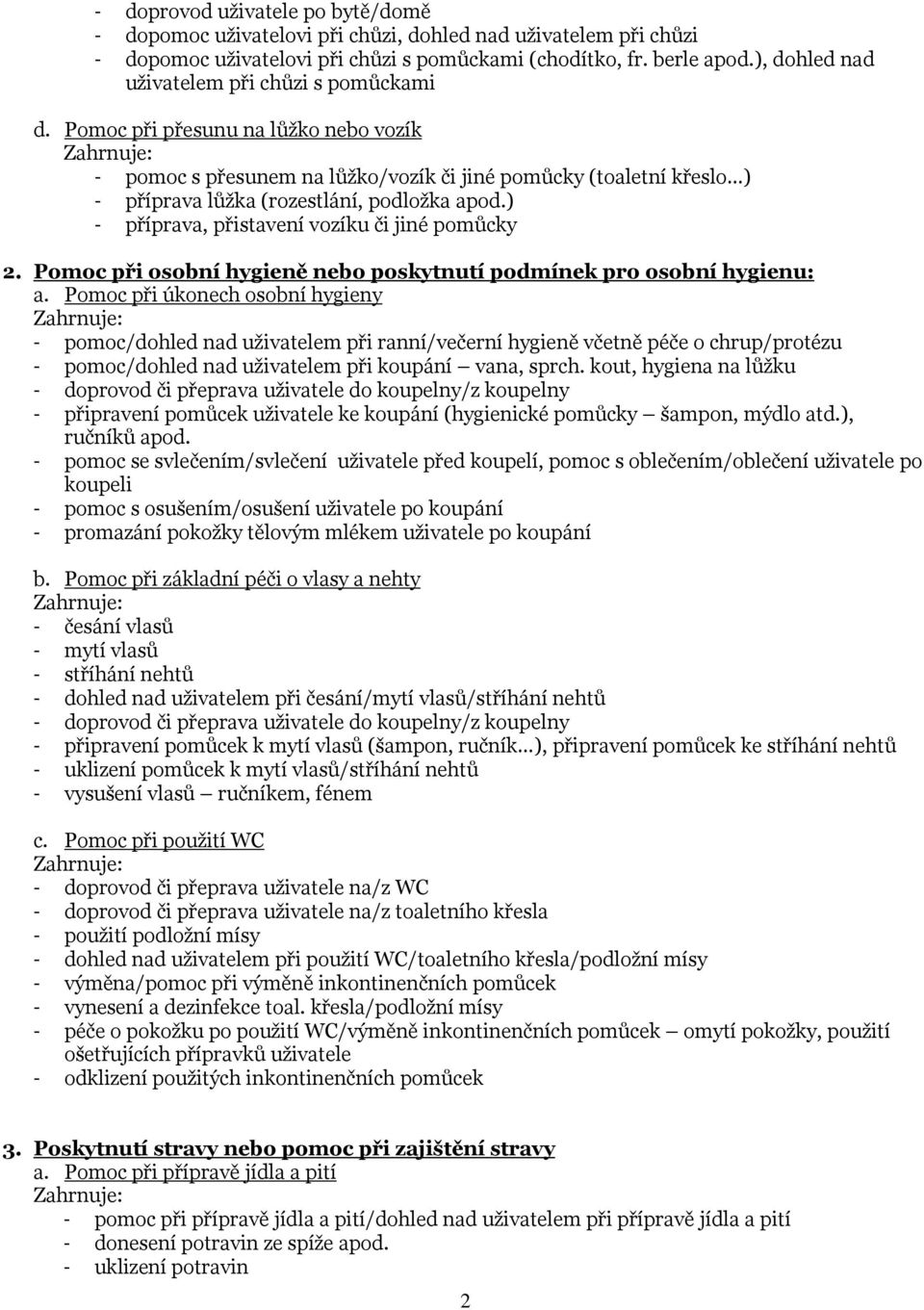 Pomoc při přesunu na lůžko nebo vozík - pomoc s přesunem na lůžko/vozík či jiné pomůcky (toaletní křeslo ) - příprava lůžka (rozestlání, podložka apod.