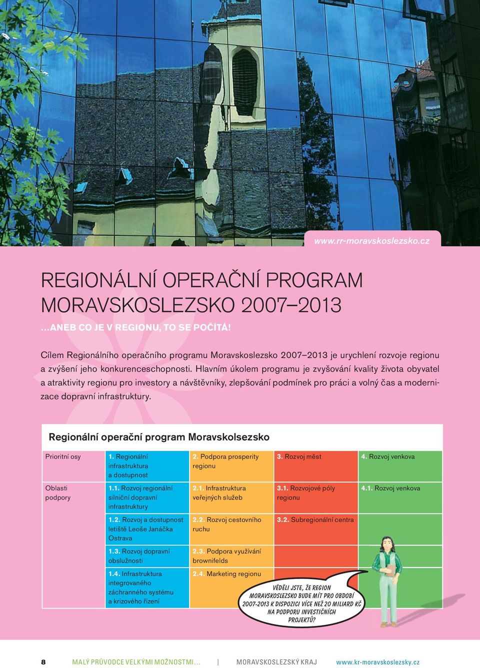 Hlavním úkolem programu je zvyšování kvality života obyvatel a atraktivity regionu pro investory a návštěvníky, zlepšování podmínek pro práci a volný čas a modernizace dopravní infrastruktury.