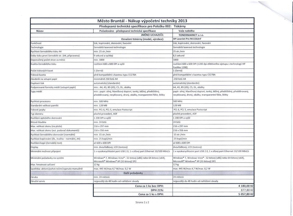 černobílá laserová technologie Rychlost černobílého tisku M min. 25 str./min 25 str./min Doba tisku první černobílé str.