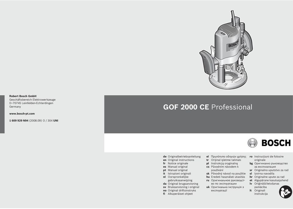 Original brugsanvisning sv Bruksanvisning i original no Original driftsinstruks fi Alkuperäiset ohjeet el Πρωτότυπο οδηγιών χρήσης tr Orijinal işletme talimat pl Instrukcją oryginalną cs Původním