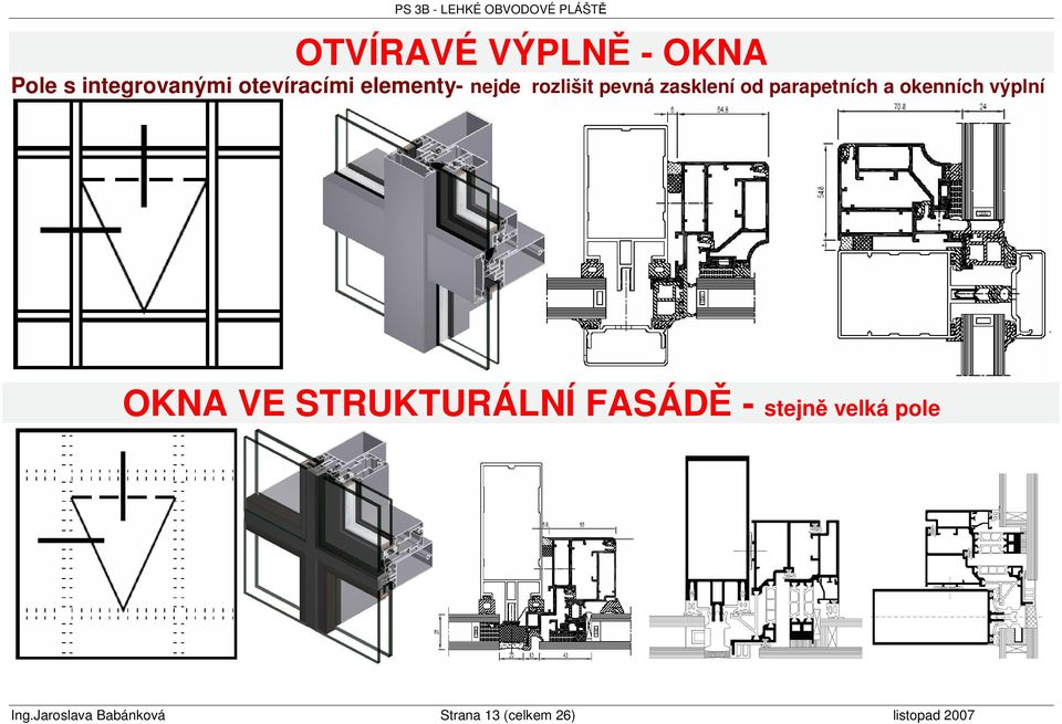 okenních výplní OKNA VE STRUKTURÁLNÍ FASÁD - stejn velká