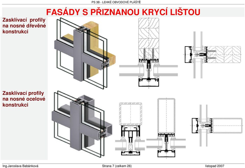 profily na nosné ocelové konstrukci Ing.