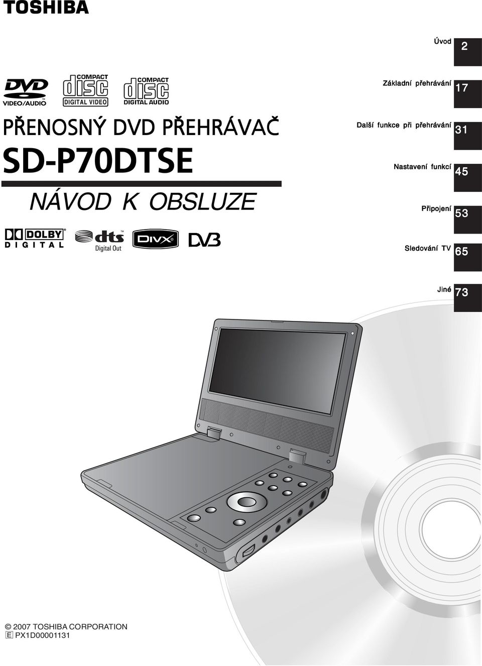 přehrávání Nastavení funkcí Připojení 17 31 45 53