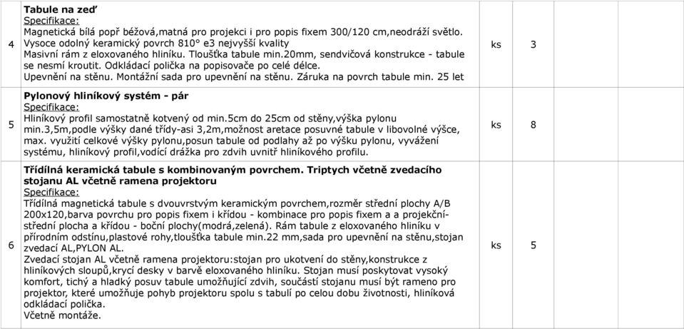 25 let Pylonový hliníkový systém - pár Hliníkový profil samostatně kotvený od min.5cm do 25cm od stěny,výška pylonu min.