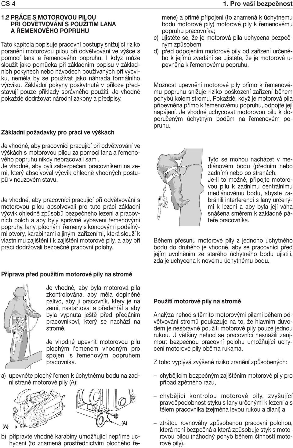 a řemenového popruhu. I když může sloužit jako pomůcka při základním popisu v základních pokynech nebo návodech používaných při výcviku, neměla by se používat jako náhrada formálního výcviku.