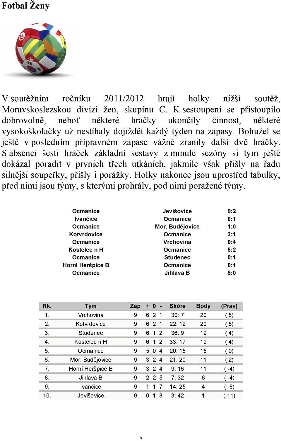 Bohuţel se ještě v posledním přípravném zápase váţně zranily další dvě hráčky.