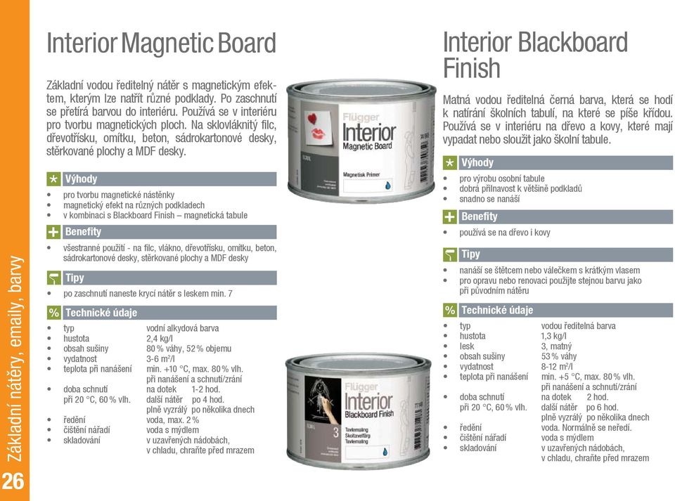 pro tvorbu magnetické nástěnky magnetický efekt na různých podkladech v kombinaci s Blackboard Finish magnetická tabule všestranné použití - na filc, vlákno, dřevotřísku, omítku, beton,