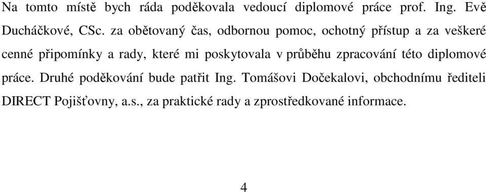 poskytovala v průběhu zpracování této diplomové práce. Druhé poděkování bude patřit Ing.