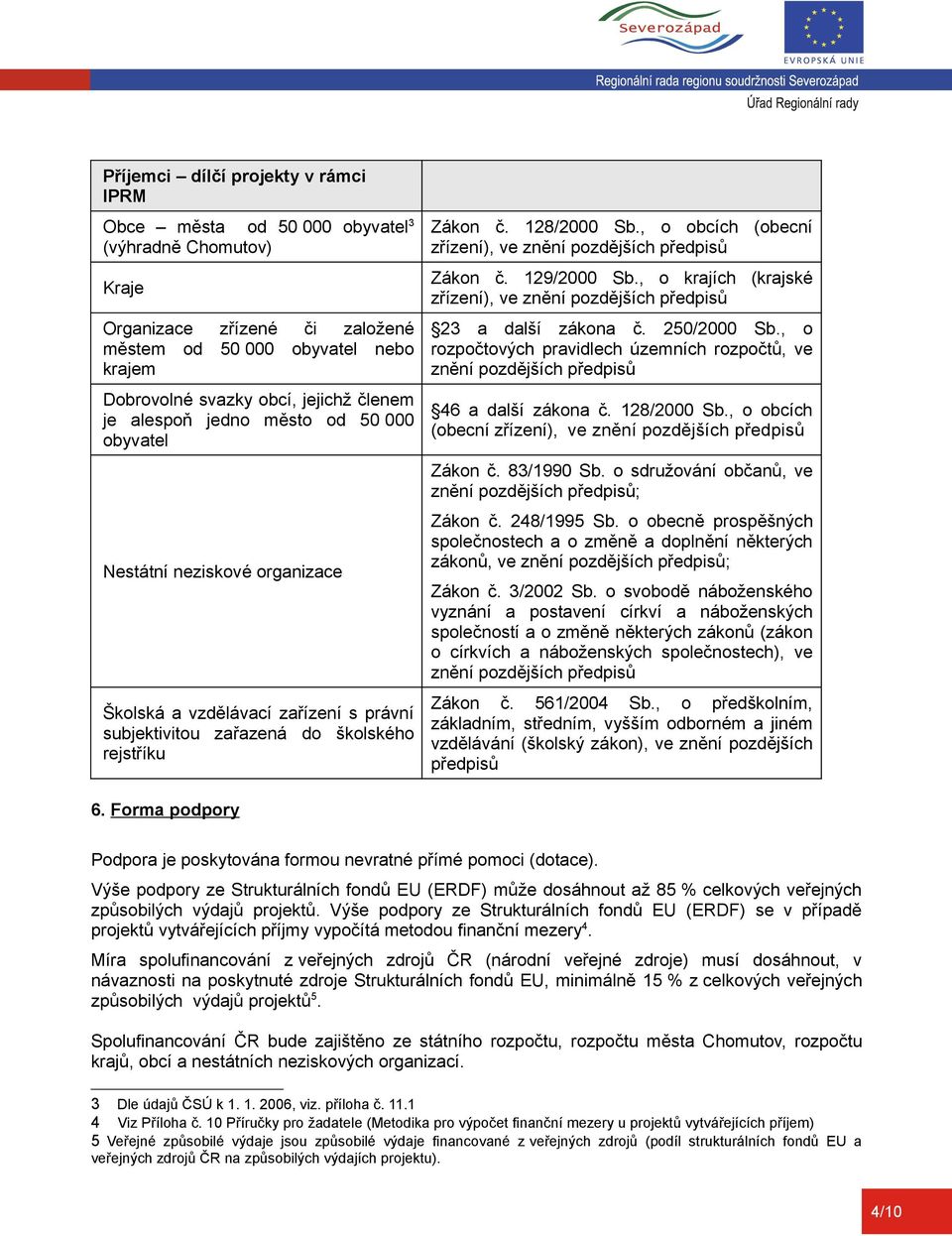 , o obcích (obecní zřízení), ve znění pozdějších předpisů Zákon č. 129/2000 Sb., o krajích (krajské zřízení), ve znění pozdějších předpisů 23 a další zákona č. 250/2000 Sb.