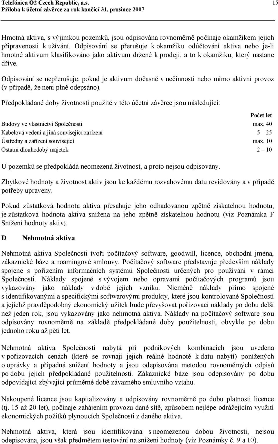 Odpisování se nepřerušuje, pokud je aktivum dočasně v nečinnosti nebo mimo aktivní provoz (v případě, že není plně odepsáno).