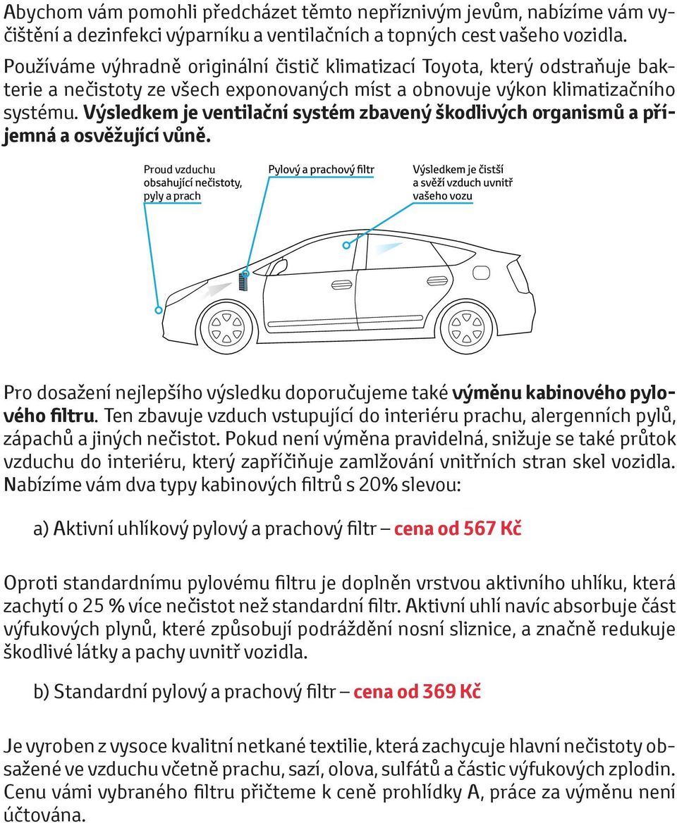 Výsledkem je ventilační systém zbavený škodlivých organismů a příjemná a osvěžující vůně.