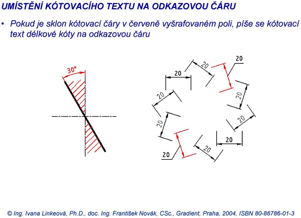 červeně vyšrafovaném poli, píše e se