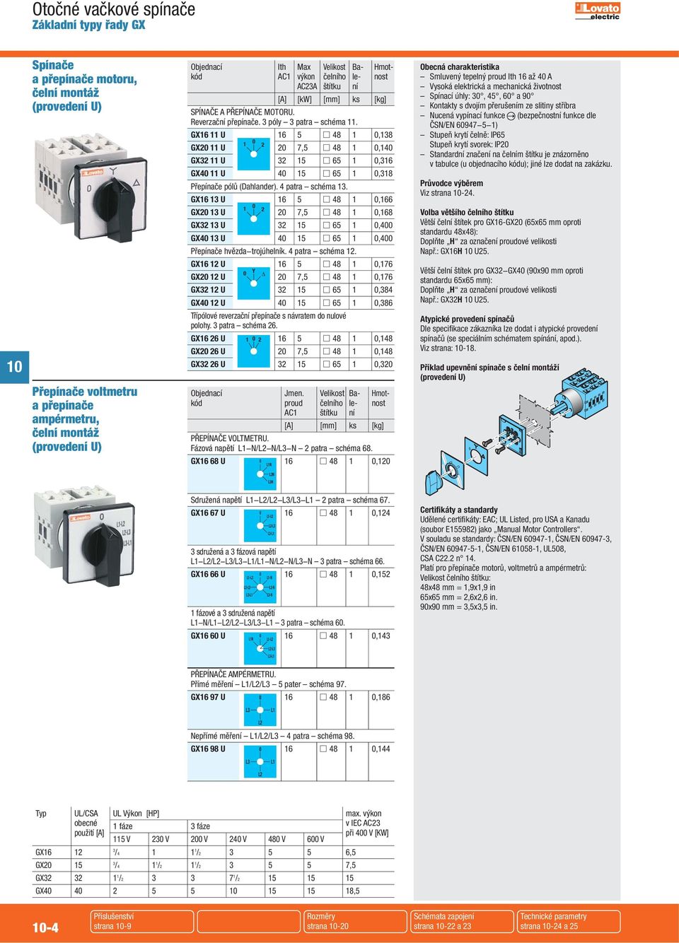 GX6 U 6 5 48,38 GX U 7,5 48,4 GX3 U 3 5 65,36 GX4 U 4 5 65,38 Přepínače pólů (Dahlander). 4 patra schéma 3.