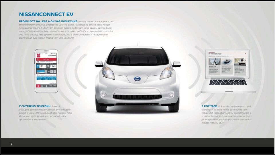 Přihlaste se k aplikaci NissanConnect EV také z počítače a objevte další možnosti, díky nimž si každý řidič zpříjemní a usnadní jízdu s elektromobilem. A nezapomeňte zkontrolovat svůj telefon.