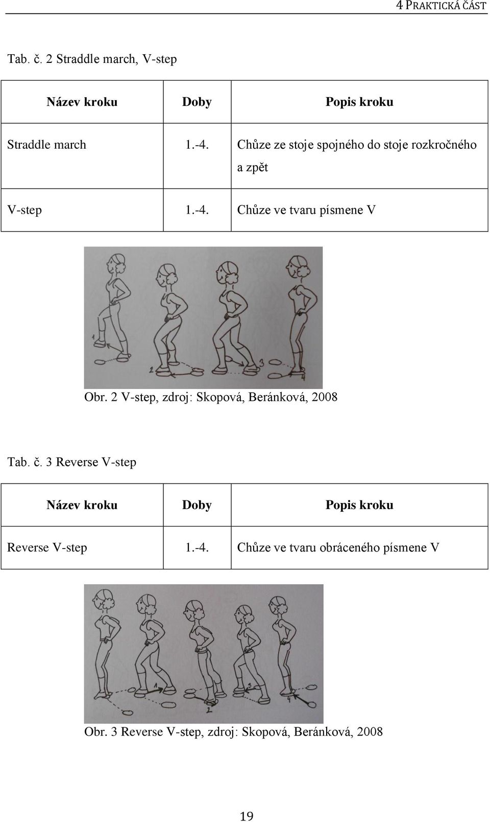 2 V-step, zdroj: Skopová, Beránková, 2008 Tab. č.