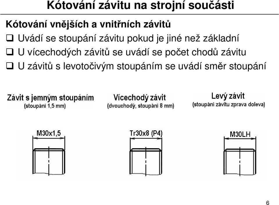 vícechodých závit se uvádí se po et chod závitu