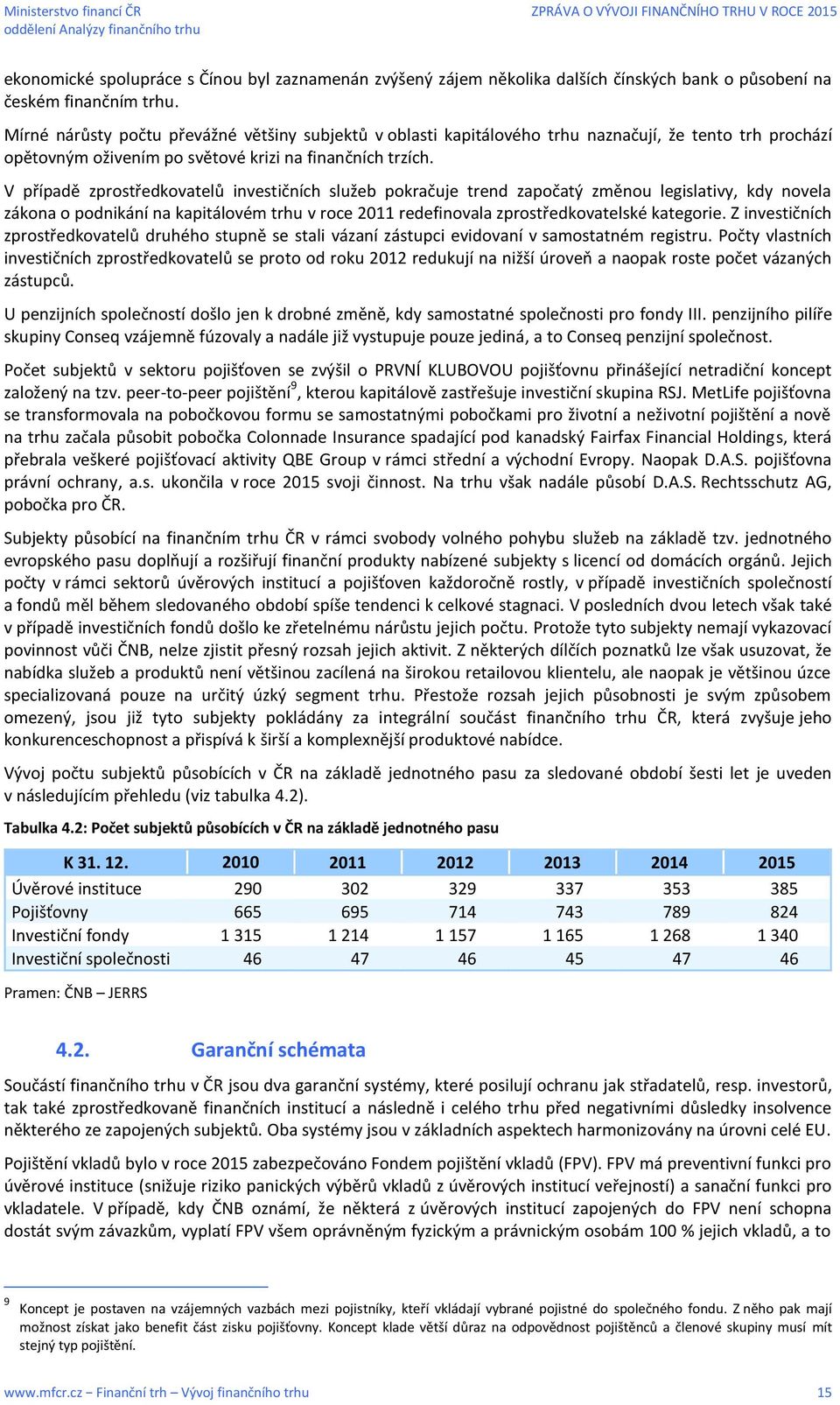 V případě zprostředkovatelů investičních služeb pokračuje trend započatý změnou legislativy, kdy novela zákona o podnikání na kapitálovém trhu v roce 2011 redefinovala zprostředkovatelské kategorie.
