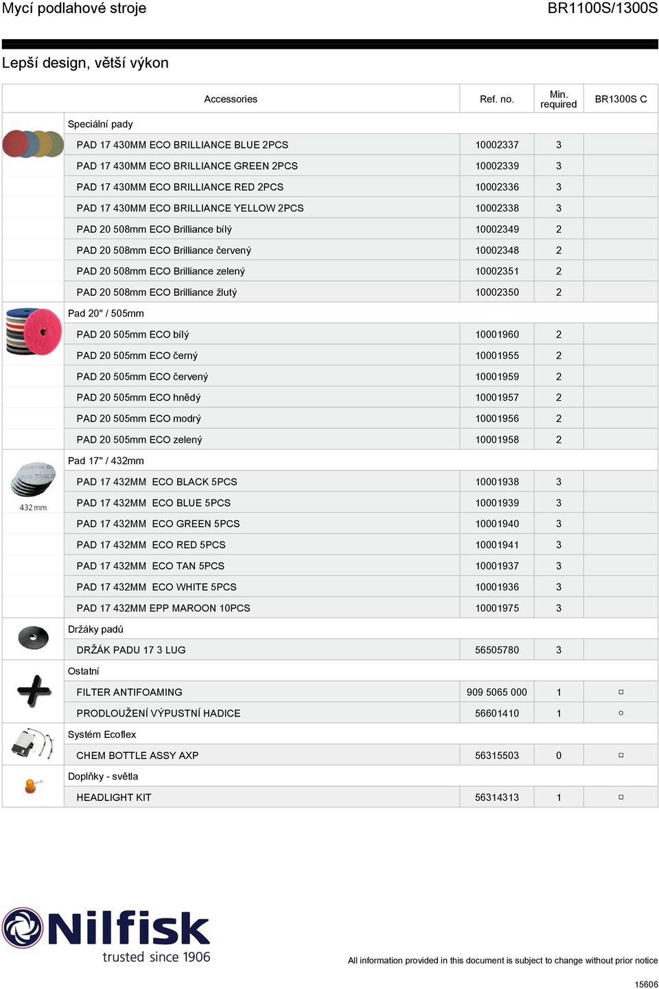 Pad 20" / 505mm PAD 20 505mm ECO bílý 10001960 2 PAD 20 505mm ECO černý 10001955 2 PAD 20 505mm ECO červený 10001959 2 PAD 20 505mm ECO hnědý 10001957 2 PAD 20 505mm ECO modrý 10001956 2 PAD 20 505mm