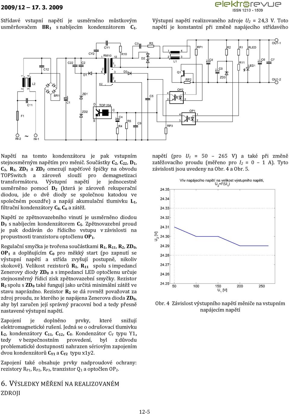 Součástky C, C, D, C 3, R 3, ZD a ZD omezují napěťové špičky na obvodu TOPSwitch a zároveň slouží pro demagnetizaci transformátoru.