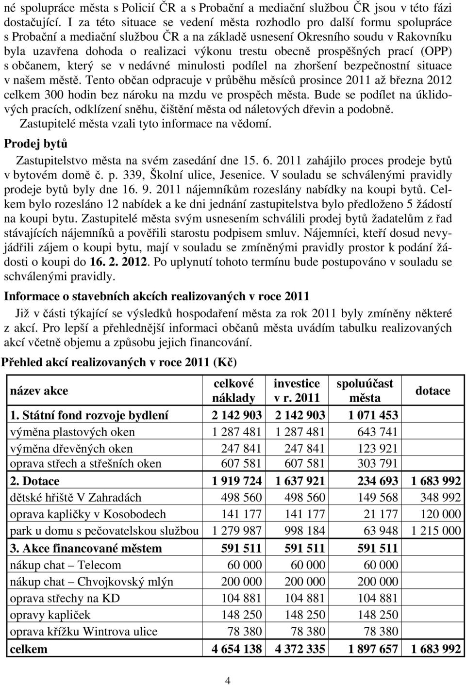 obecně prospěšných prací (OPP) s občanem, který se v nedávné minulosti podílel na zhoršení bezpečnostní situace v našem městě.