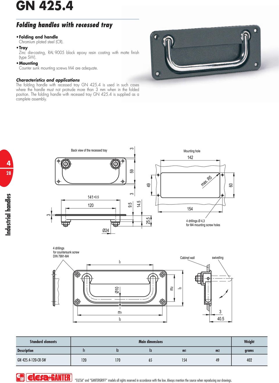 is use in suc cases were te ane must not rotrue more tan 3 mm wen in te oe osition. Te oing ane wit recesse tray GN 25. is suie as a comete assemby.