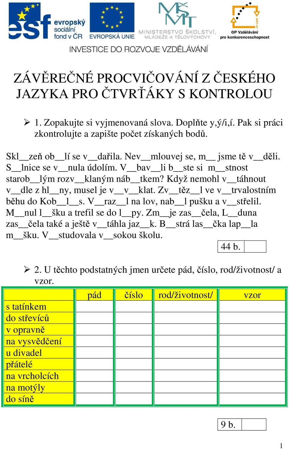 Když nemohl v táhnout v dle z hl ny, musel je v v klat. Zv těz l ve v trvalostním běhu do Kob l s. V raz l na lov, nab l pušku a v střelil. M nul l šku a trefil se do l py.