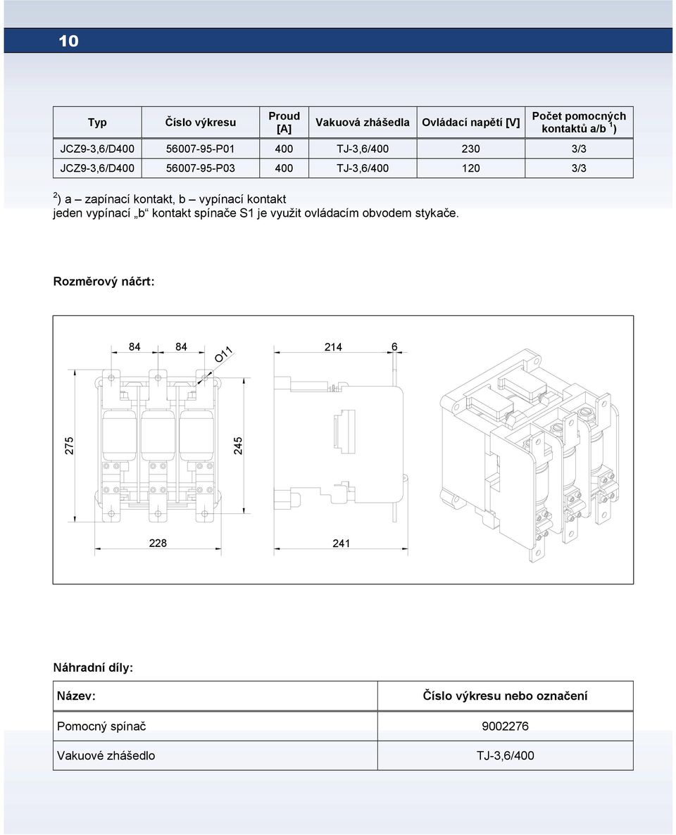 vypínací kontakt jeden vypínací b kontakt spínače S1 je využit ovládacím obvodem stykače.