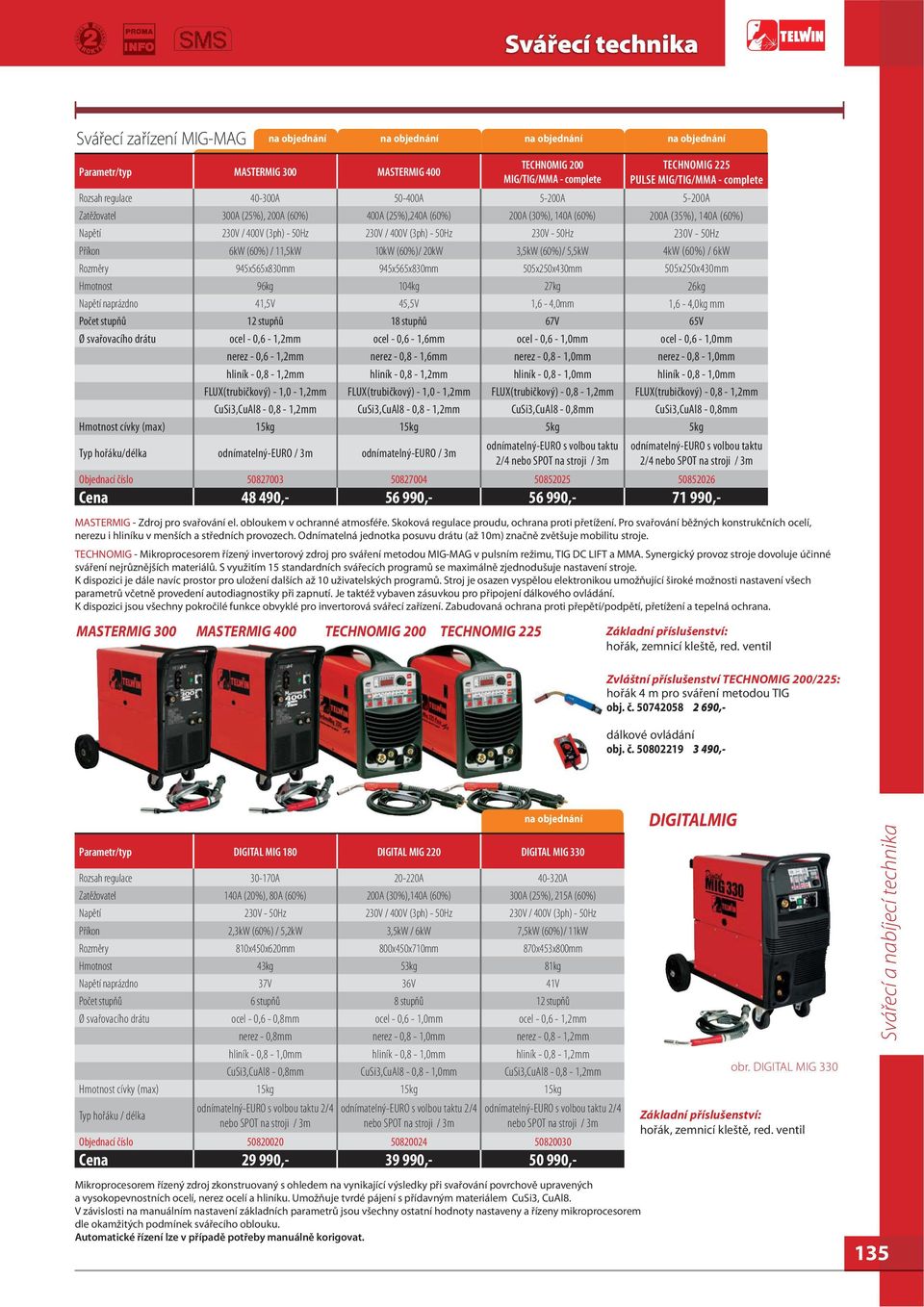 (60%) / 11,5kW 10kW (60%)/ 20kW 3,5kW (60%)/ 5,5kW 4kW (60%) / 6kW Rozměry 945x565x830mm 945x565x830mm 505x250x430mm 505x250x430mm Hmotnost 96kg 104kg 27kg 26kg Napětí naprázdno 41,5V 45,5V 1,6-4,0mm