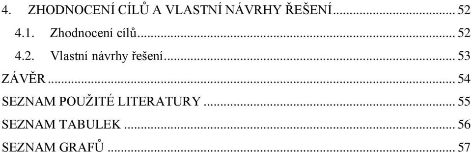 .. 53 ZÁVĚR... 54 SEZNAM POUŽITÉ LITERATURY.