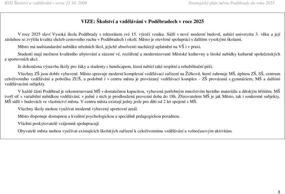 Město má nadstandardní nabídku středních škol, jejichž absolventi nacházejí uplatnění na VŠ i v praxi. Studenti mají možnost kvalitního ubytování a zázemí vč.