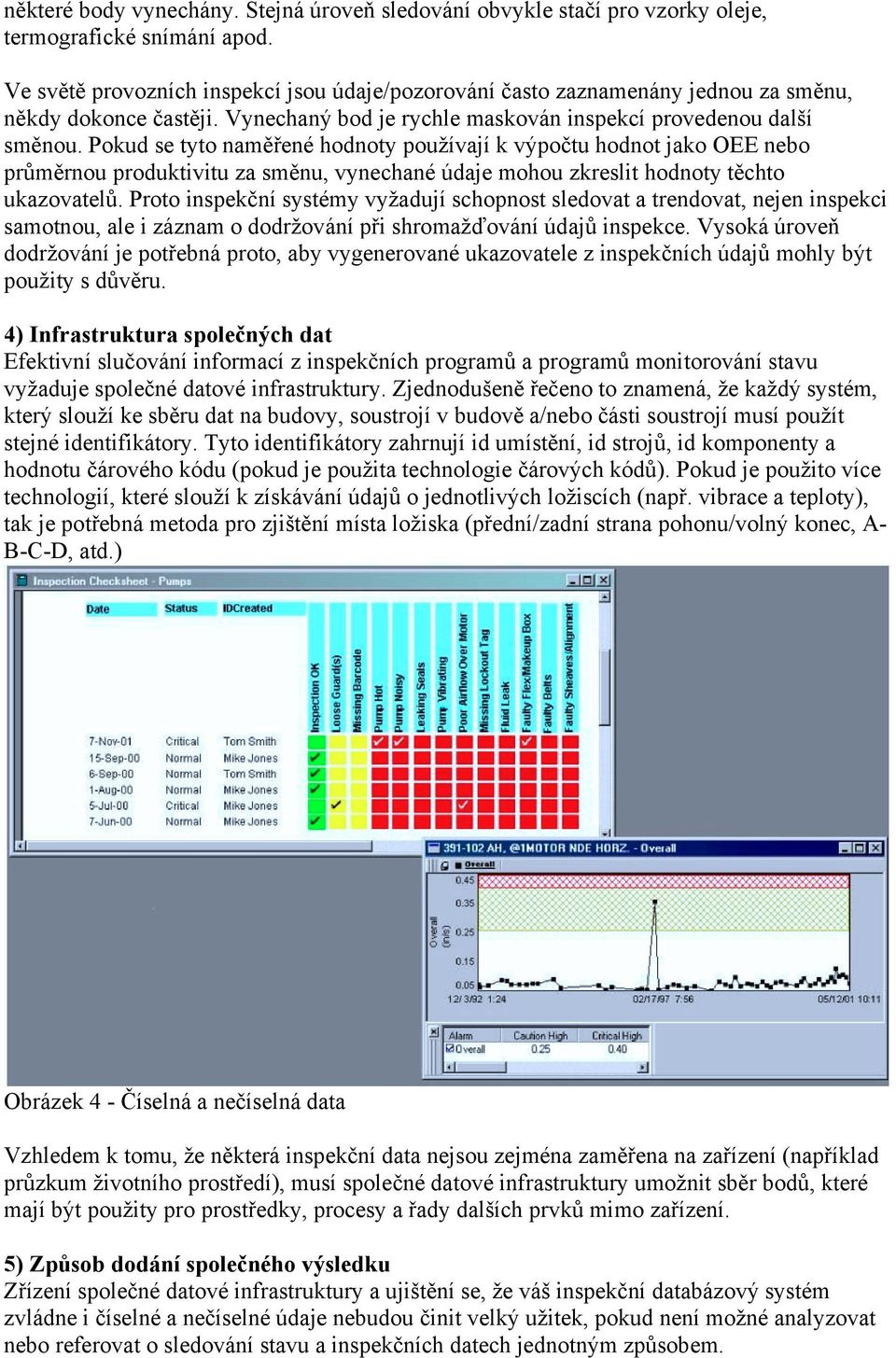 Pokud se tyto naměřené hodnoty používají k výpočtu hodnot jako OEE nebo průměrnou produktivitu za směnu, vynechané údaje mohou zkreslit hodnoty těchto ukazovatelů.