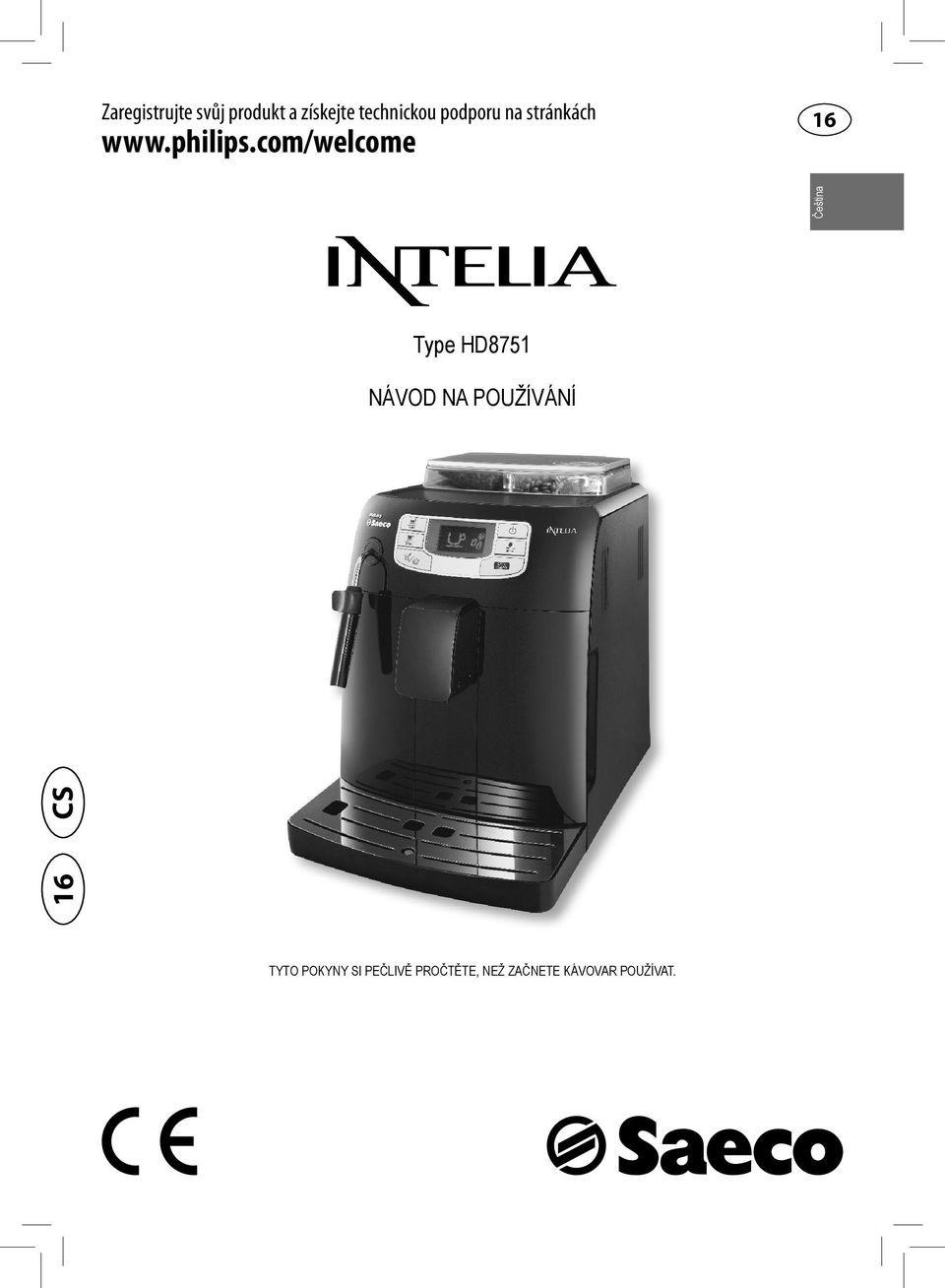 com/welcome 16 Čeština Type HD8751 NÁVOD NA