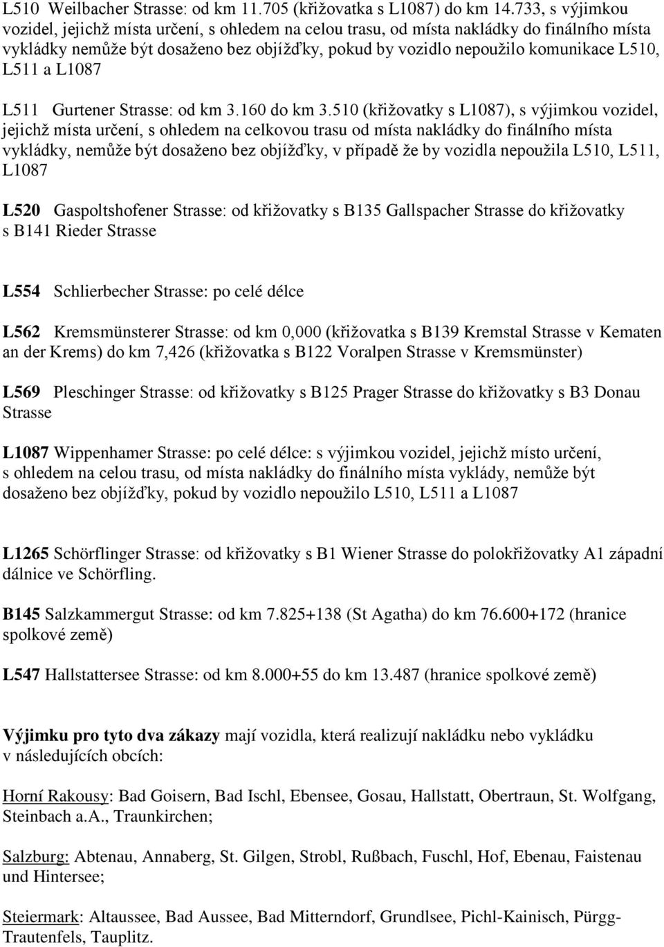L511 a L1087 L511 Gurtener Strasse: od km 3.160 do km 3.