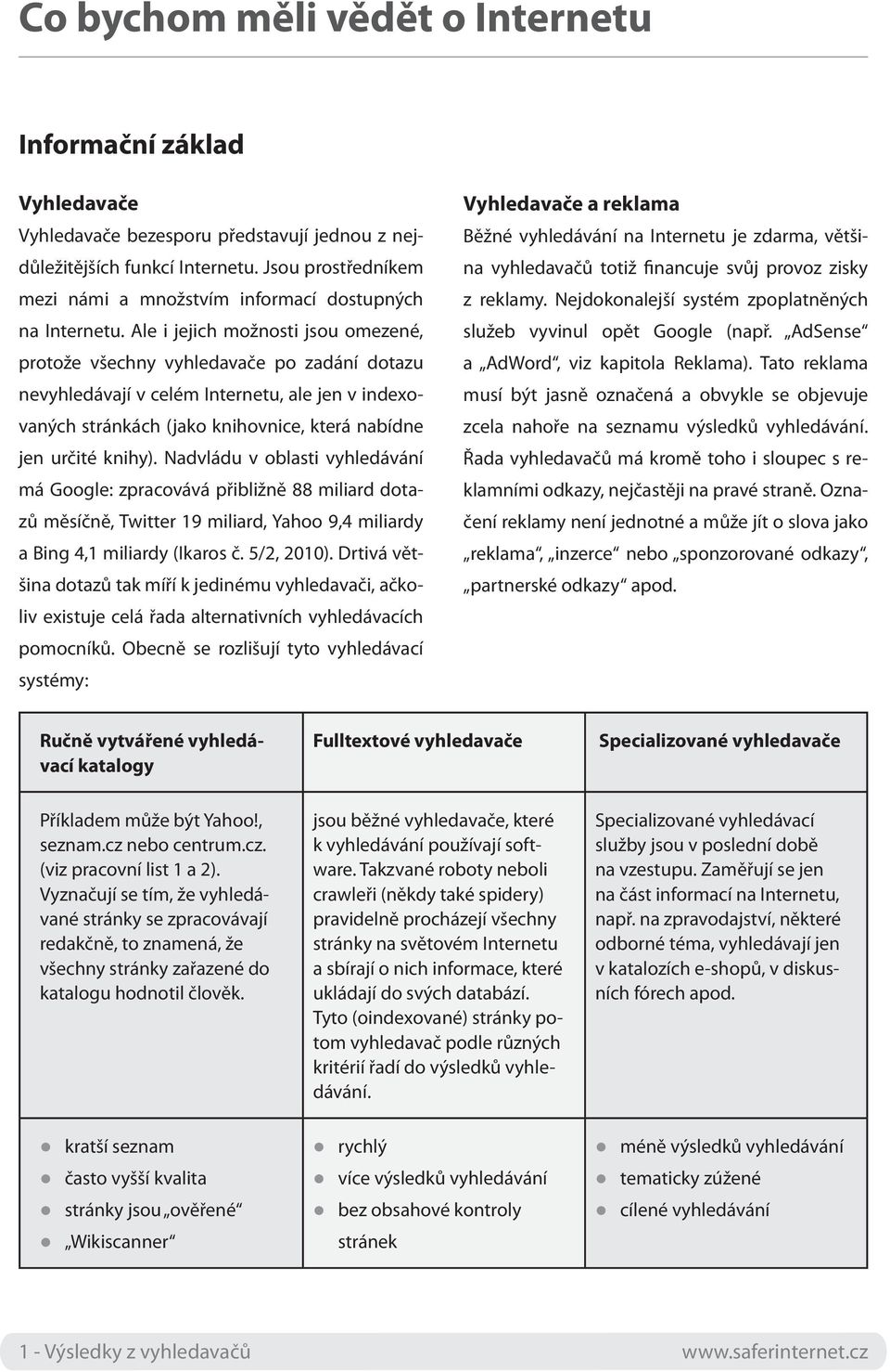 Ale i jejich možnosti jsou omezené, protože všechny vyhledavače po zadání dotazu nevyhledávají v celém Internetu, ale jen v indexovaných stránkách (jako knihovnice, která nabídne jen určité knihy).