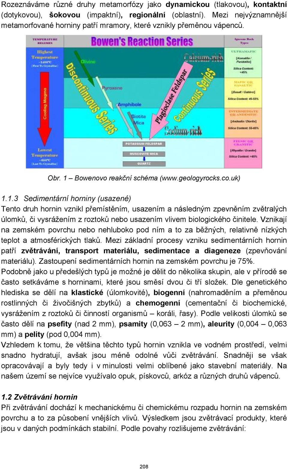 Bowenovo reakční schéma (www.geologyrocks.co.uk) 1.