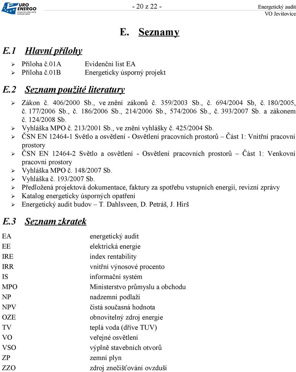 , ve znění vyhlášky č. 425/2004 Sb.
