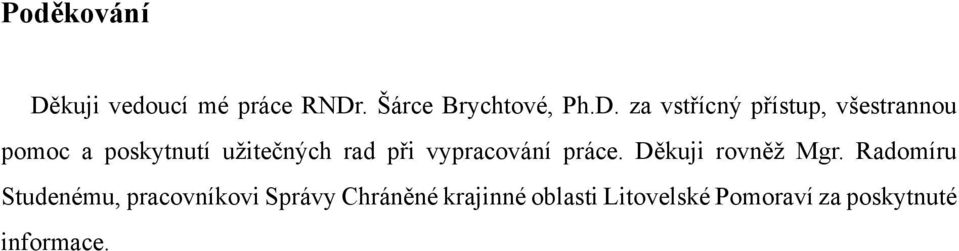 . Šárce Brychtové, Ph.D.