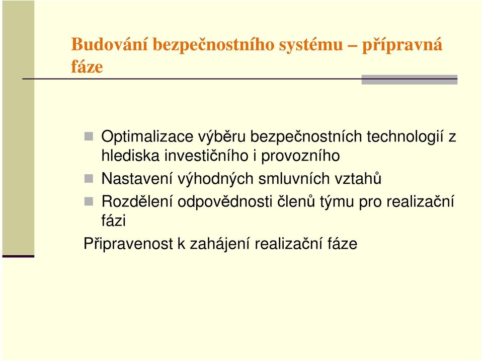 provozního Nastavení výhodných smluvních vztahů Rozdělení