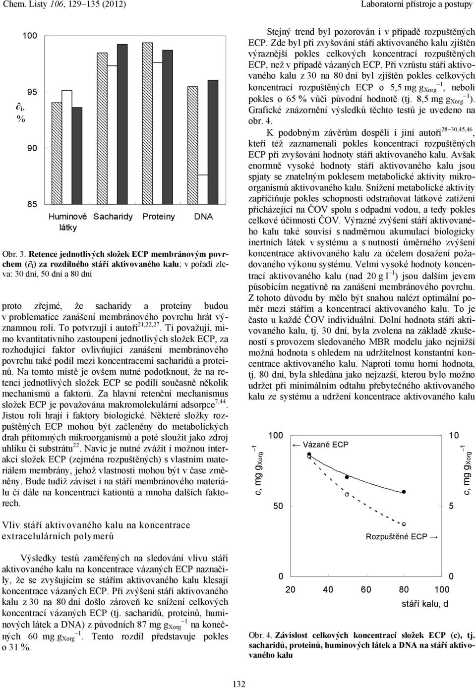 zanášení membránového povrchu hrát významnou roli. To potvrzují i autoři 21,22,27.