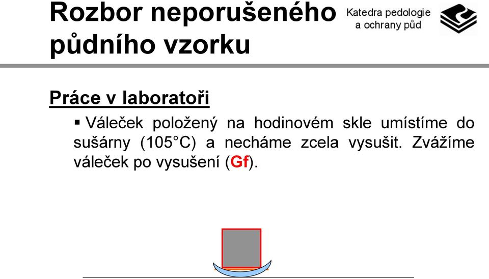 skle umístíme do sušárny (105 C) a necháme